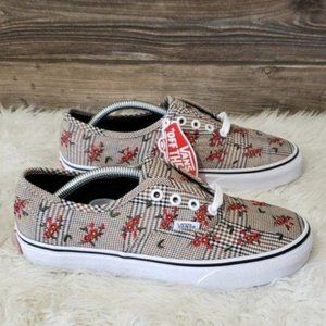 vans glen plaid floral classic slip on womens shoes